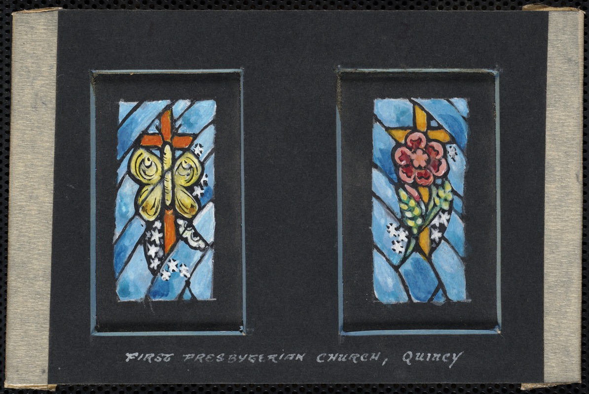 Rose and butterfly, First Presbyterian Church, Quincy