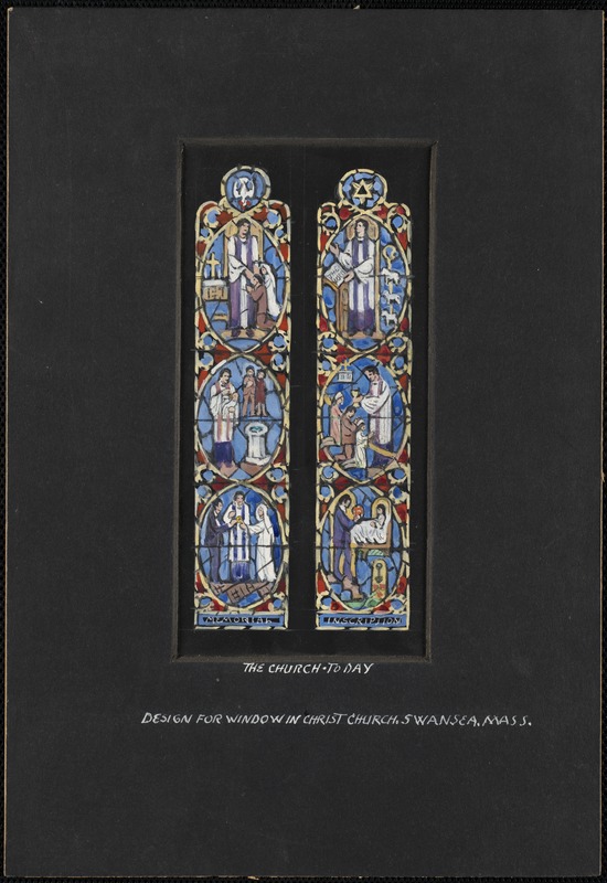 The church today, design for window in Christ Church, Swansea, Mass.