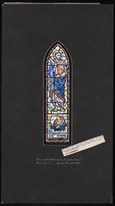 They went forth and preached, the Lord working with them. Design for north aisle window, second from chancel, Christ Church, Quincy, Massachusetts