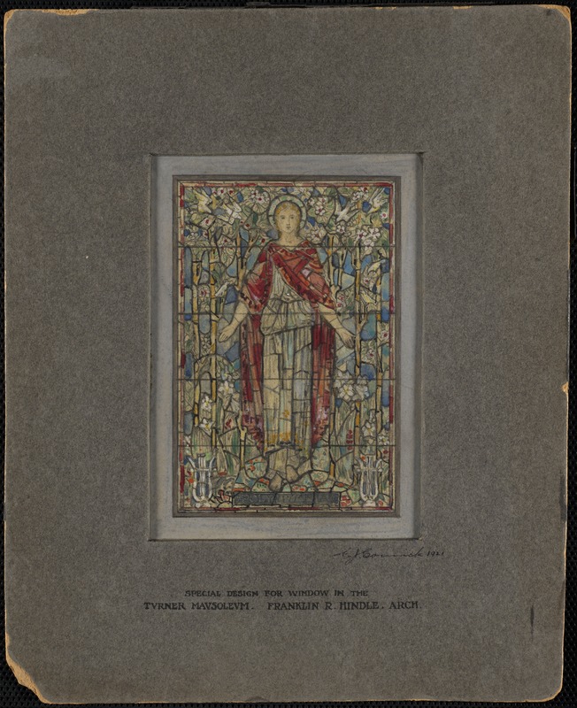Special design for window in the Turner Mausoleum, Franklin R. Hindle, arch