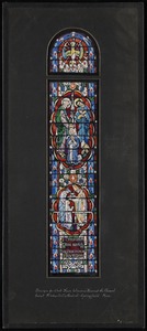 Design for west nave window nearest the chancel, Saint Michael's Cathedral - Springfield, Mass.