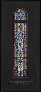 Design for east window on the stairs to the choir gallery near the front vestibule, Saint Michael's Cathedral, Springfield, Massachusetts. C1