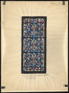 Design for growing form with flowers. North window. Memorial Chimes Tower, Springfield, Mass.