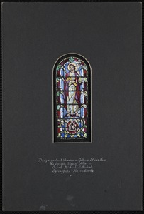 Design for east window on gallery stairs near the epistle side of altar - Saint Michael's Cathedral, Springfield, Massachusetts. F