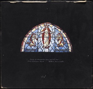 Design for transom over inner entrance door, Christ Episcopal Church, Waltham, Massachusetts
