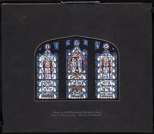 Design for north aisle window fourth from the chancel , chapel of McLean Hospital, Waverly, Massachusetts
