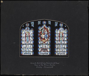 Design for north window second from the chancel , chapel of the McLean Hospital, Waverly, Massachusetts