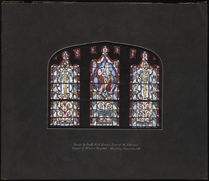 Design for south aisle window nearest the entrance, chapel of McLean Hospital, Waverly, Massachusetts