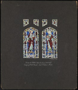 Design for middle aisle window of west wall, Congregational Church, West Medford, Mass.