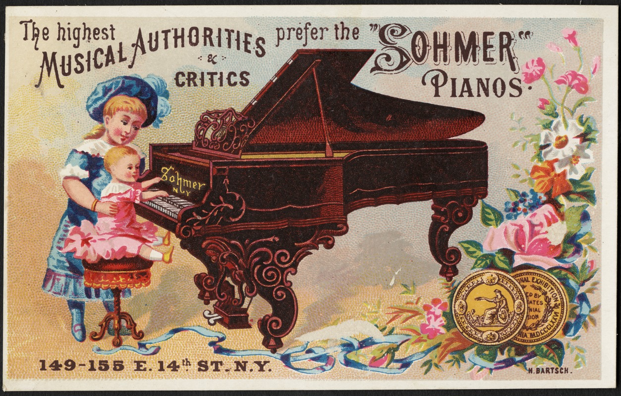 The highest musical authorities & critics prefer the "Sohmer" pianos.
