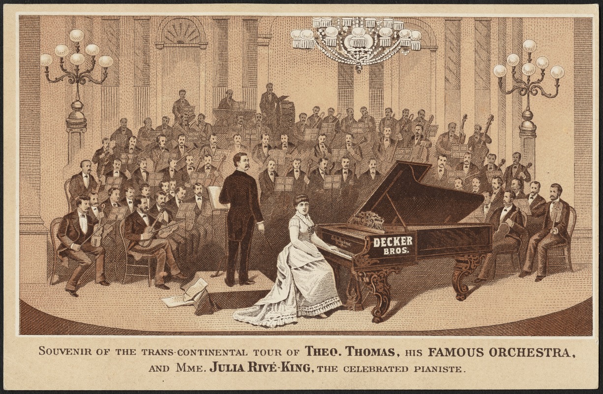 Souvenir of the trans-continental tour of Theo. Thomas, his famous orchestra, and Mme. Julia Rive-King, the celebrated pianiste.
