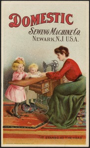 Domestic Sewing Machine Co., "It stands at the head"