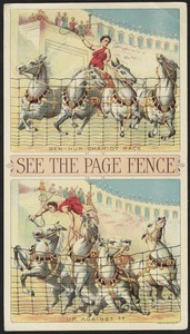 See the page fence - Ben-Hur chariot race, up against it.