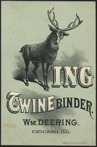 Ing twine binder. Wm. Deering, Chicago, Ill.