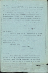 Nicola Sacco typed note (copy) to "Dear Sir," [Dedham] ; Nicola Sacco typed note (copy) to Mr. Kenzie, [Dedham], 5 June 1922 ; Nicola Sacco typed note (copy) to "Dear Comrade," [Dedham], 30 December 1924 ; Nicola Sacco typed letter (copy) to Norman M. Thomas, Dedham, 22 June 1927