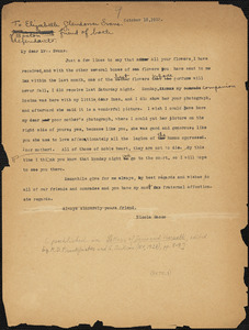 Nicola Sacco typed letter (copy) to Elizabeth Glendower Evans, [Dedham], 13 October 1923