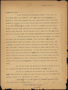 Nicola Sacco typed letter to Mrs. [Cerise] Jack, [Dedham], 14 December 1923