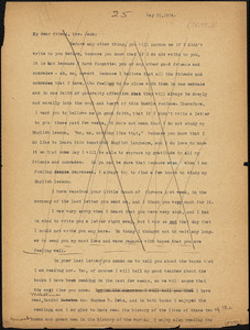 Nicola Sacco typed letter (copy) to Mrs. [Cerise] Jack, [Dedham], 21 May 1924