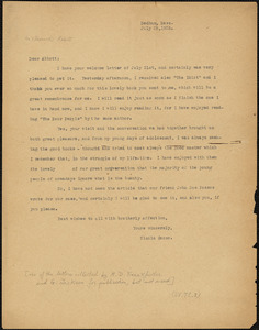 Nicola Sacco typed letter (copy) to [Leonard D.] Abbott, 28 July 1926