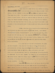 Nicola Sacco typed letter (copy) to Mrs. [Cerise] Jack, [Dedham], 28 November 1926