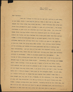 Nicola Sacco typed letter (copy) to Bartolomeo Vanzetti, Dedham, 2 February 1927