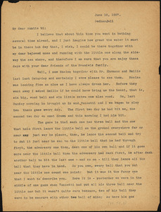 Nicola Sacco typed letter (copy) to "Antie bi" [Elizabeth Glendower Evans], Dedham, 10 June 1927