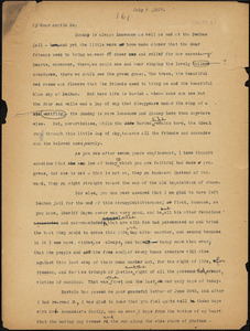 Nicola Sacco typed letter (copy) to "Auntie Be", [Charlestown], 3 July 1927
