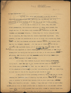 Nicola Sacco typed letter (copy) to "Auntie Be", Charlestown, 5 July 1927