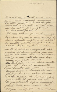 Autographed letter to [Nicola Sacco and Bartolomeo Vanzetti], [ca. 1-8 April 1927?]