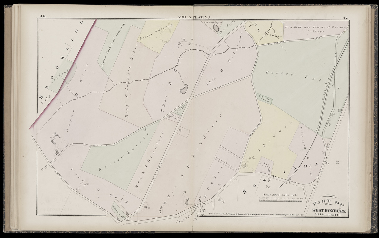 Atlas of the county of Suffolk, Massachusetts vol. 5th, West Roxbury