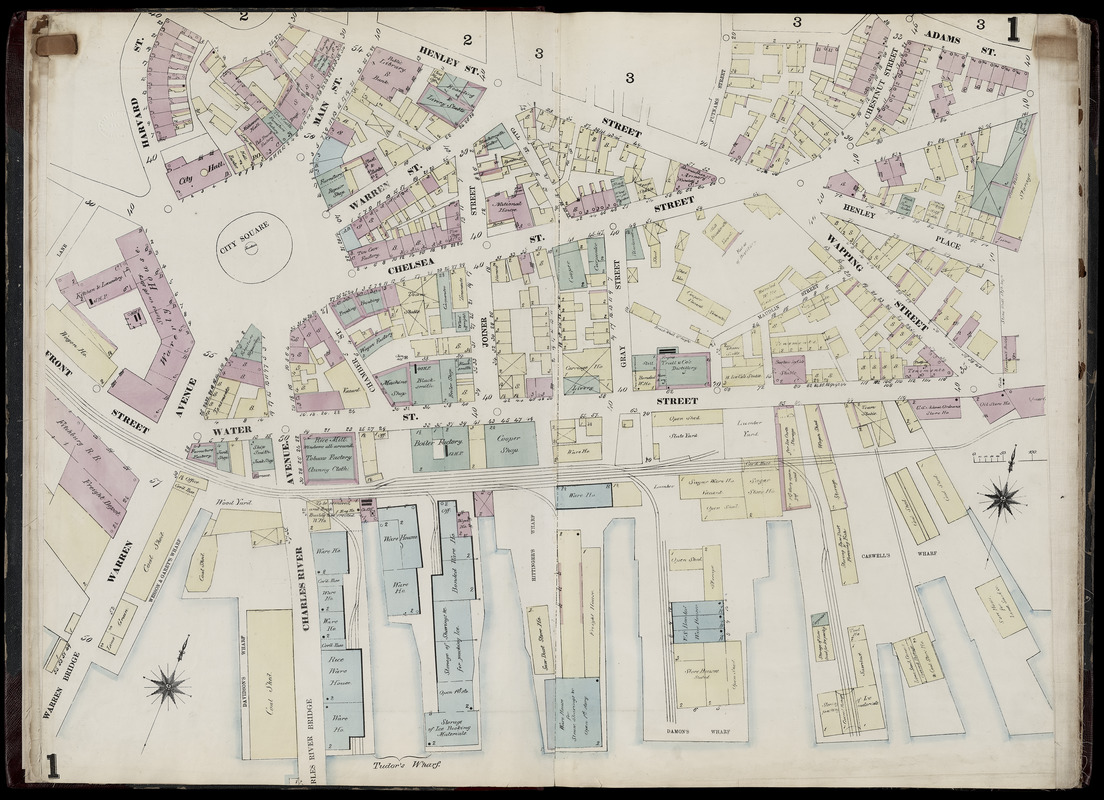 Insurance Map Of Charlestown Portions Of Roxbury now Annexed To