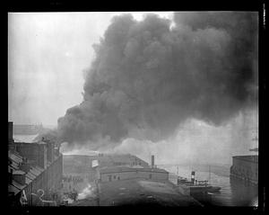 Smoke rising from an unidentified fire