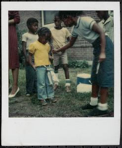 Children doing an activity outside