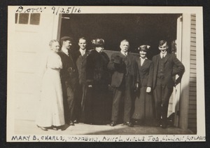 Dover, 9/25/1916. Mary B., Charles, Woodbury, Aunt L., Uncle Joe, Lillian, Roland