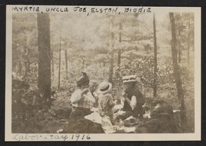 Myrtie, Uncle Joe, Elston, Diddie. Labor Day, 1916