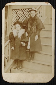 Lillian Alice Corwin (top step, Highland Avenue) with Clyda Abbie Corwin