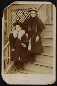 Lililan Alice Corwin (top step) and Aunt Clyda Abbie Corwin