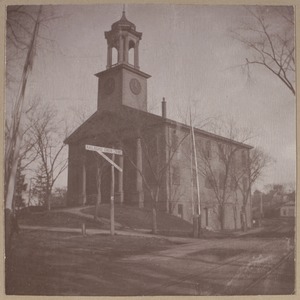 East Braintree, church floated down the harbor from Hollis Street, Boston in 1809, built 1788.
