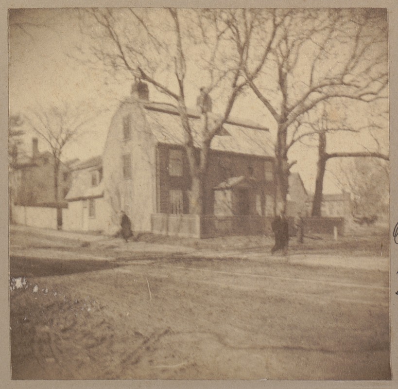 Medford, one of the houses where Paul Revere stopped during the ride. Jonathan Brooks house, corner Woburn + High Sts.