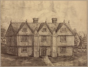 The Bradsheet house, Salem, torn down in 1750, was built by Emanuel Downing and + was conveyed to his daughter, Anne Gardner in 1656. She became the second wife of Gov. Simon Bradsheet, who died there in 1697.