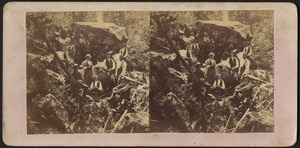 Unidentified group on a rocky hillside