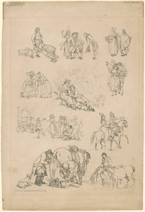 Outlines of figures, landscape, & cattle, etched by T. Rowlandson, for the use of learners, no. 13, 14, 15, or 16