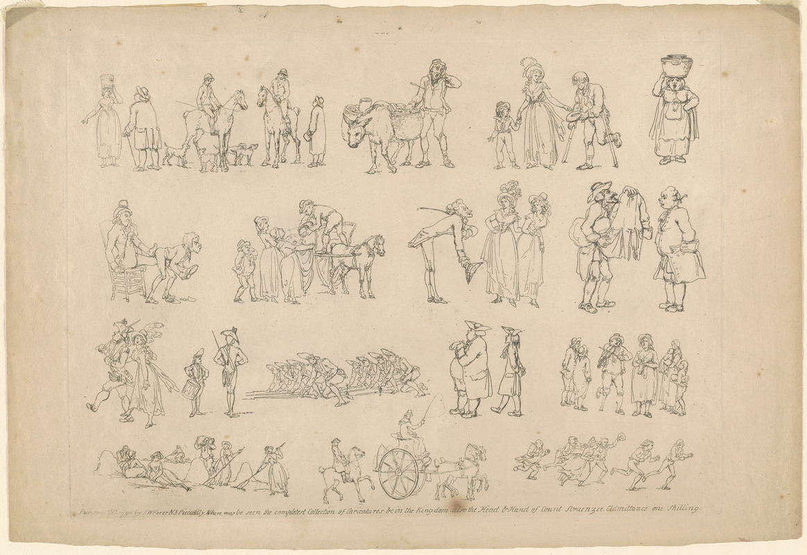 Outlines of figures, landscape, & cattle, etched by T. Rowlandson, for the use of learners, no. 6 or 8