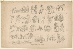 Outlines of figures, landscape, & cattle, etched by T. Rowlandson, for the use of learners, no. 1, 2, 3 or 4