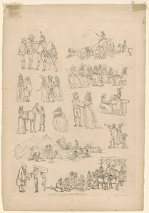 Outlines of figures, landscape, & cattle, etched by T. Rowlandson, for the use of learners, no. 7