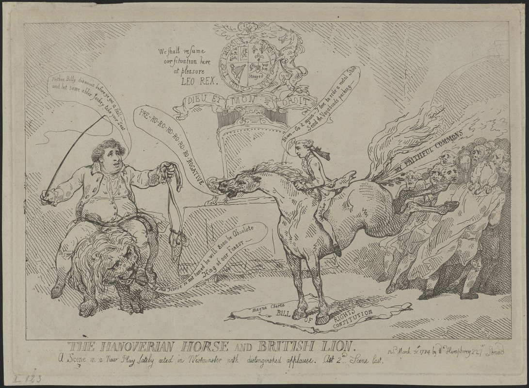 The Hanoverian horse and British lion