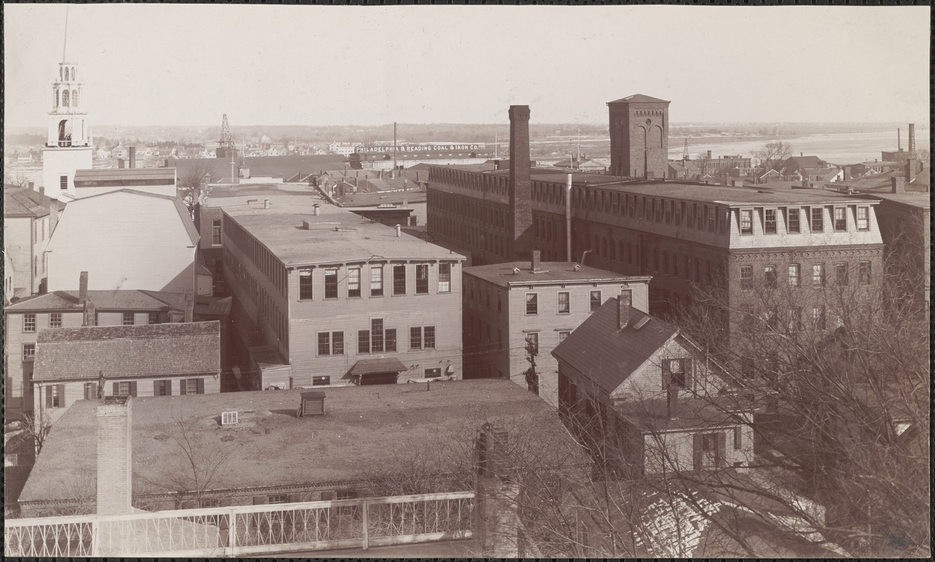 Newburyport view from Harris St. Church tower, looking north