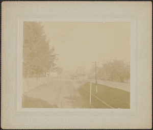 B&M railroad tracks near the tunnel, from High St. Bridge looking north