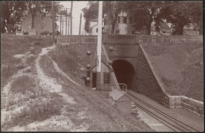 B&M R.R. west entrance of tunnel, south end of railroad tunnel