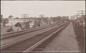 On the B&M R.R. Station, looking south along tracks from near bridge over the river, before 1934